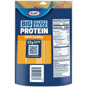 Kraft Big Protein Cheese Sticks - Reduced Fat Mild Cheddar