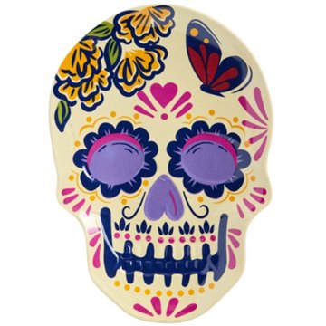 Destination Holiday Day Of The Dead Melamine Skull Plate