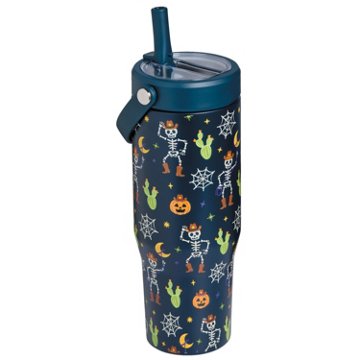 Destination Holiday Cowboy Skeleton Halloween Tumbler