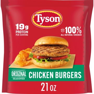 Tyson Frozen Original Seasoned Chicken Burgers