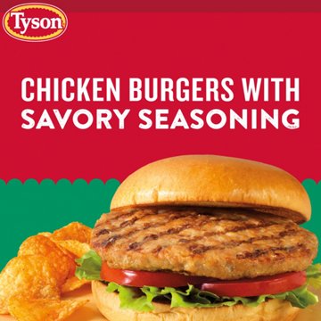 Tyson Frozen Original Seasoned Chicken Burgers