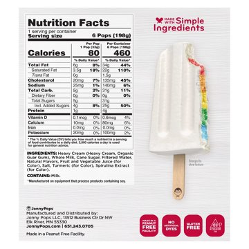 JonnyPops Birthday Surprise Cream Minis Frozen Pops