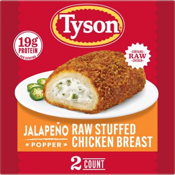 Tyson Frozen Raw Stuffed Chicken Breast Popper - Jalapeño