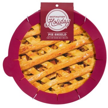 Destination Holiday Maroon Silicone Pie Shield, 11.22'' x 11.97''