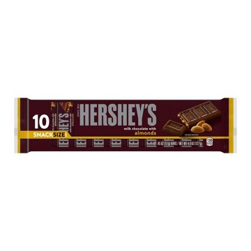 Hershey's Milk Chocolate with Almonds Snack Size Candy Bars, 10 pk