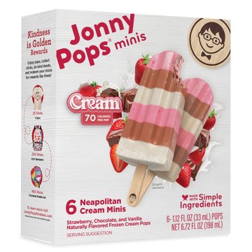 JonnyPops Neapolitan Cream Minis Frozen Pops