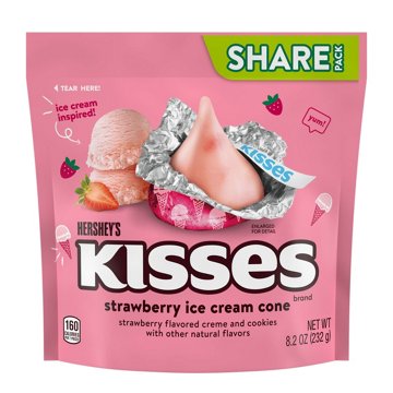 Hershey's Kisses Strawberry Ice Cream Cone Flavored Candy - Share Pack