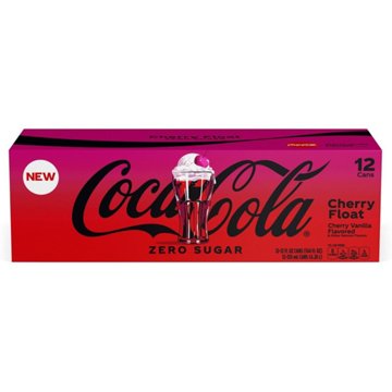 Coca-Cola Zero Sugar Cherry Float Soda Soft Drink 12 pk Cans