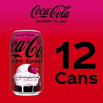 Coca-Cola Zero Sugar Cherry Float Soda Soft Drink Fridge Pack 12 pk Cans