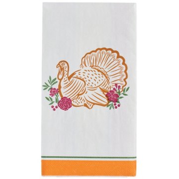 Destination Holiday Guest Napkin Turkey Floral, 16 ct