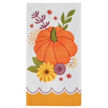 Destination Holiday Guest Napkin Floral Pumpkin, 16 ct