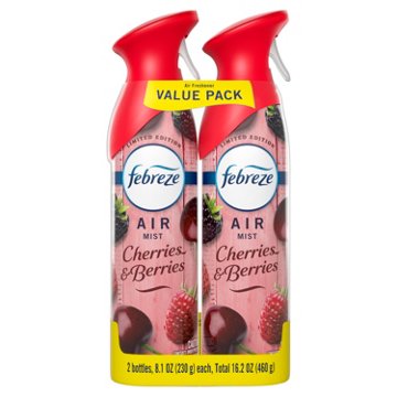 Febreze Air Mist Freshener Odor Fighting Room Spray Value Pack - Cherries & Berries Scent