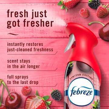 Febreze Air Mist Freshener Odor Fighting Room Spray Value Pack - Cherries & Berries Scent