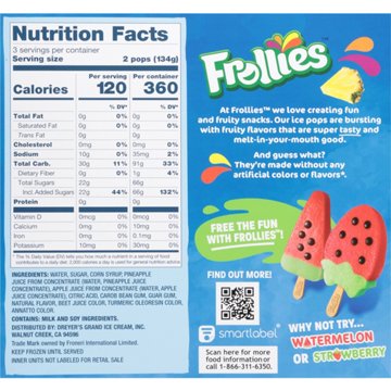 Frollies Pineapple Fruity Ice Pops