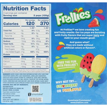 Frollies Watermelon Fruity Ice Pops