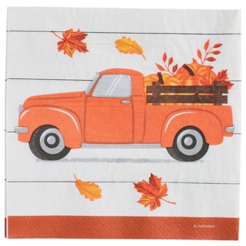 Destination Holiday Lunch Napkin Orange Truck, 16 ct