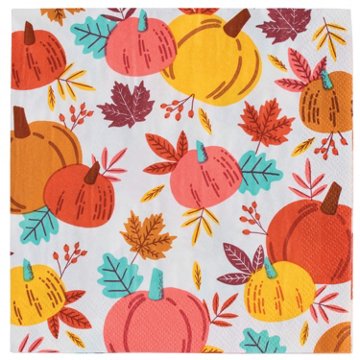 Destination Holiday Lunch Paper Napkins - Pumpkin Print, 16 ct