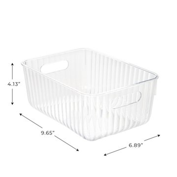 Smart Design 6" x 9" Small Clear Storage Bin