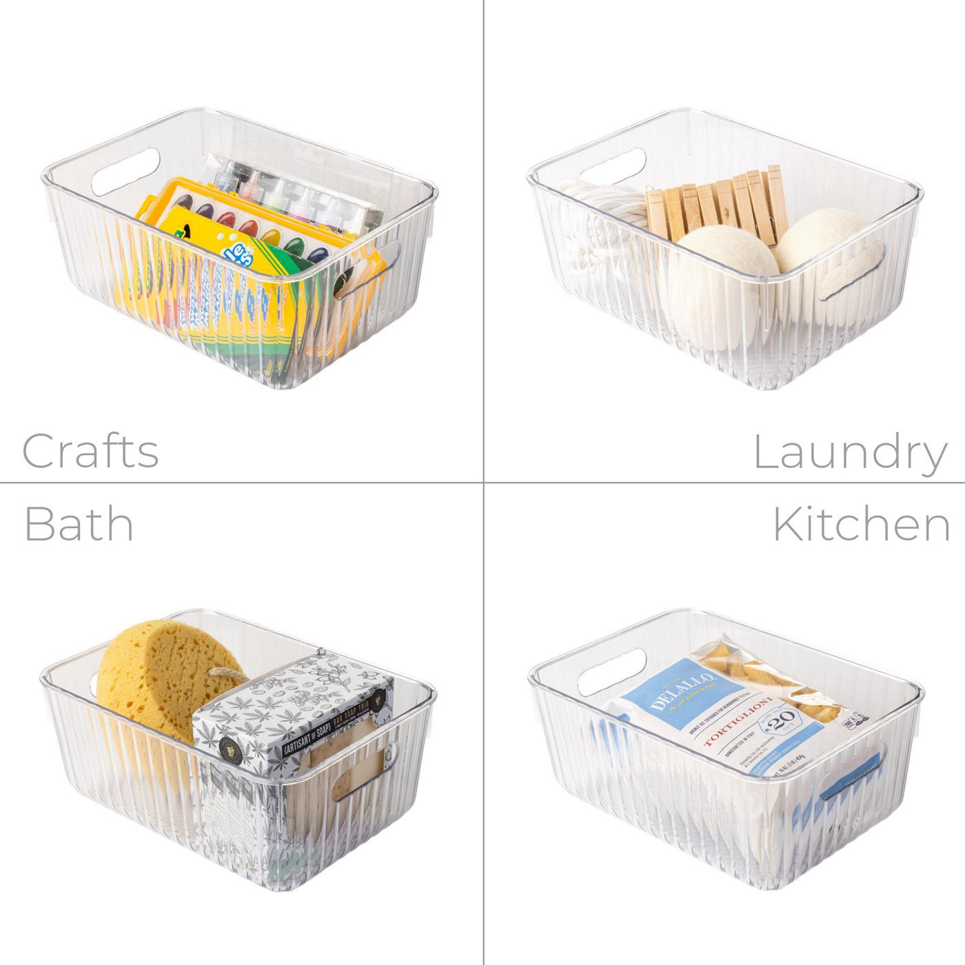 Smart Design 6" x 9" Small Clear Storage Bin; image 5 of 7