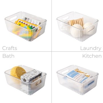 Smart Design 6" x 9" Small Clear Storage Bin