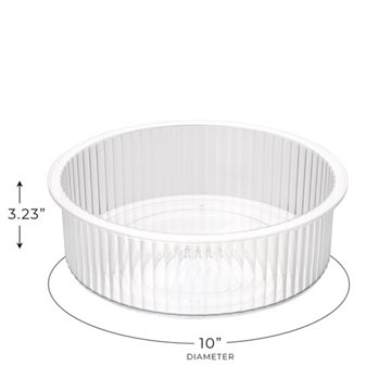 Smart Design 10" Clear Ribbed Lazy Susan Turntable