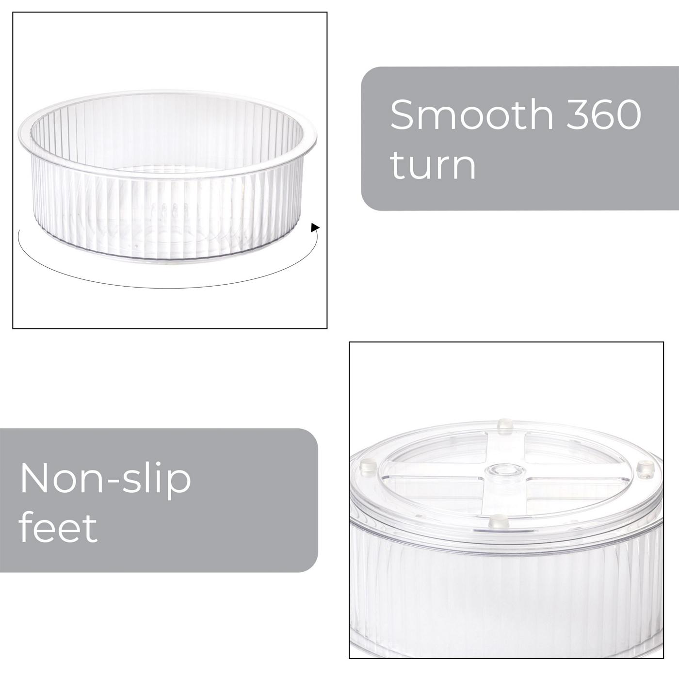 Smart Design 10" Clear Ribbed Lazy Susan Turntable; image 4 of 7