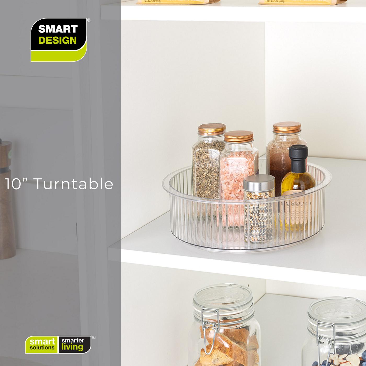 Smart Design 10" Clear Ribbed Lazy Susan Turntable; image 5 of 7
