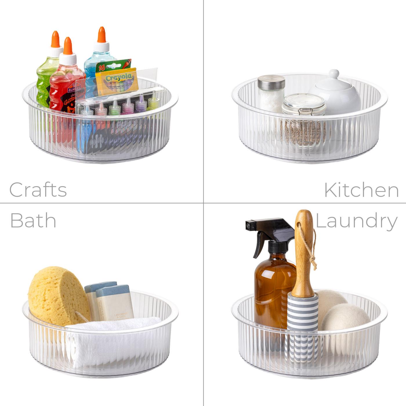 Smart Design 10" Clear Ribbed Lazy Susan Turntable; image 6 of 7