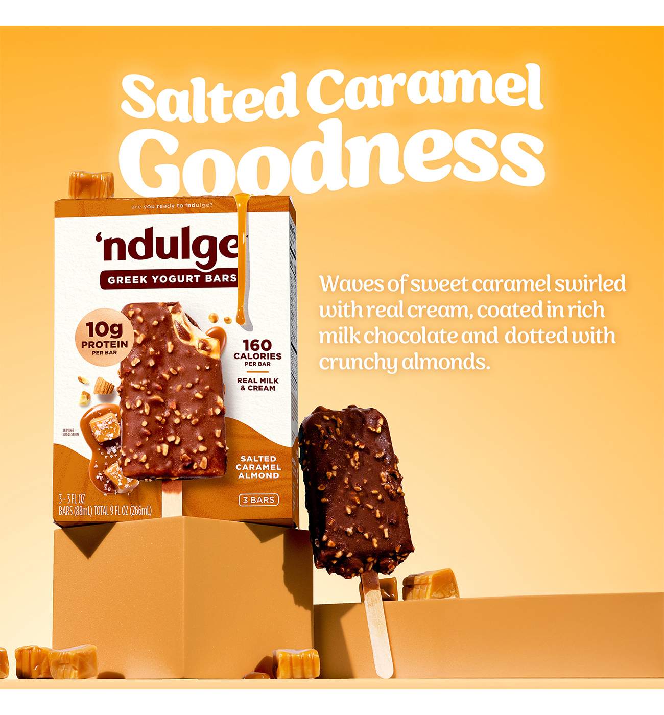 'ndulge Salted Caramel Almond High Protein Dessert Bars; image 2 of 5