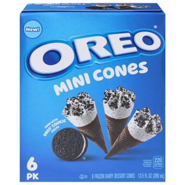 OREO Mini Dairy Dessert Cones, 6 ct