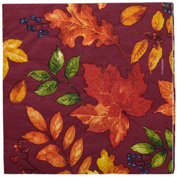 Destination Holiday Fall Lunch Paper Napkins - Leaves, 16 ct