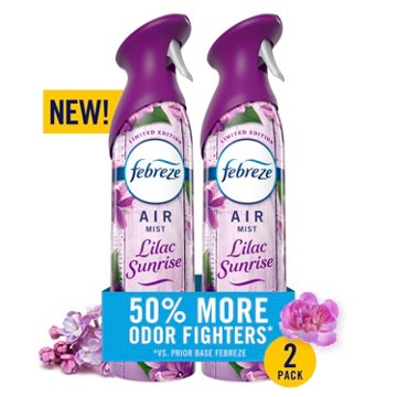 Febreze Air Mist Freshener Odor Fighting Room Spray - Lilac Sunrise Scent