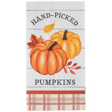 Destination Holiday Guest Napkin Plaid Pumpkin, 16 ct