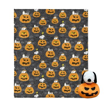 Peanuts Snoopy Pillow & Silk Touch Throw Blanket Set, 40'' x 50''