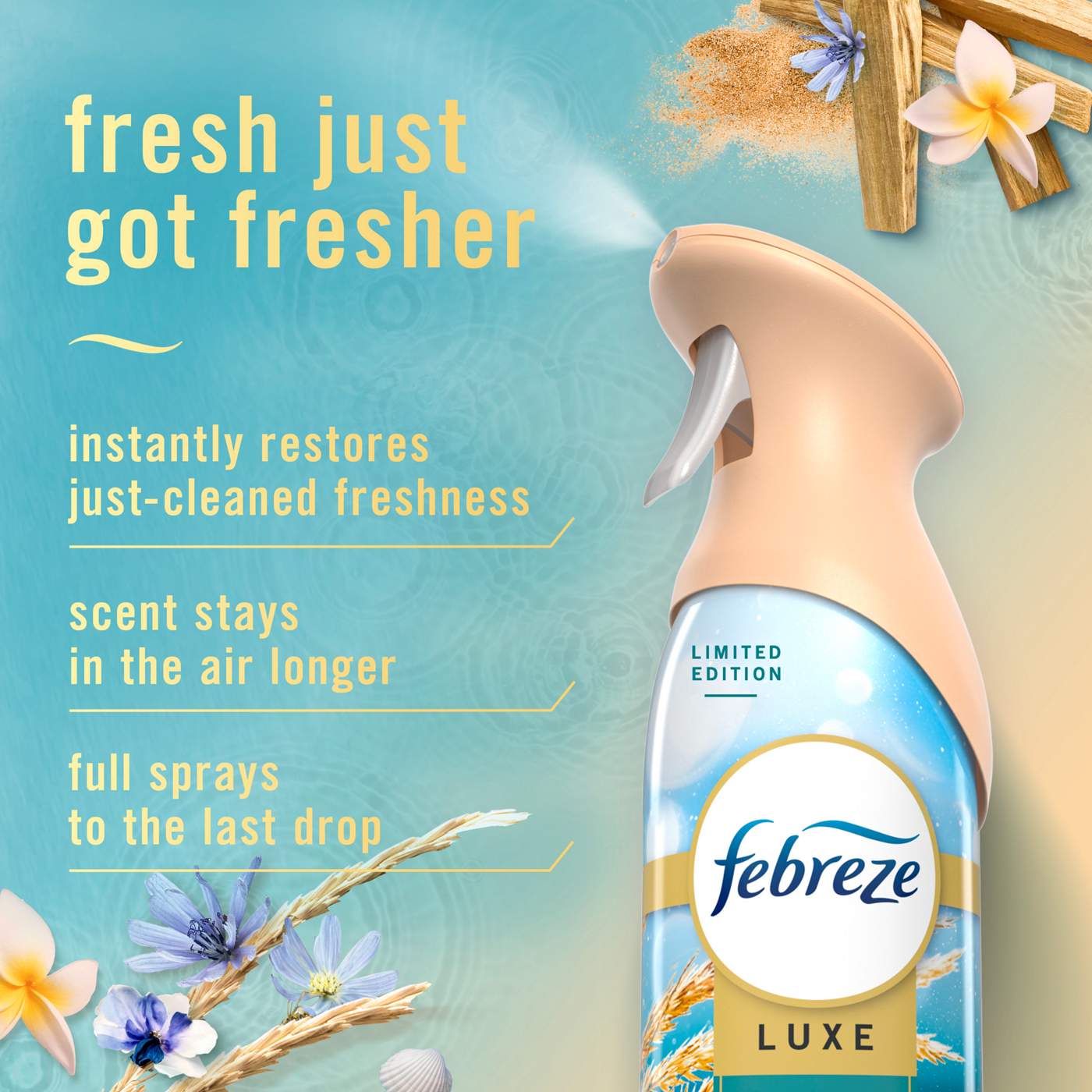 Febreze Luxe Air Freshener Spray - Warm Ocean Breeze; image 4 of 8
