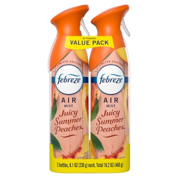 Febreze Air Mist Freshener Odor Fighting Room Spray Value Pack - Juicy Summer Peaches Scent