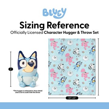 Bluey School Buddies Hugger Pillow & Silk Touch Throw Blanket Set, 2 pc