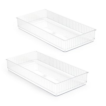 Smart Design 6" x 12" Clear Drawer Organizers, 2 ct