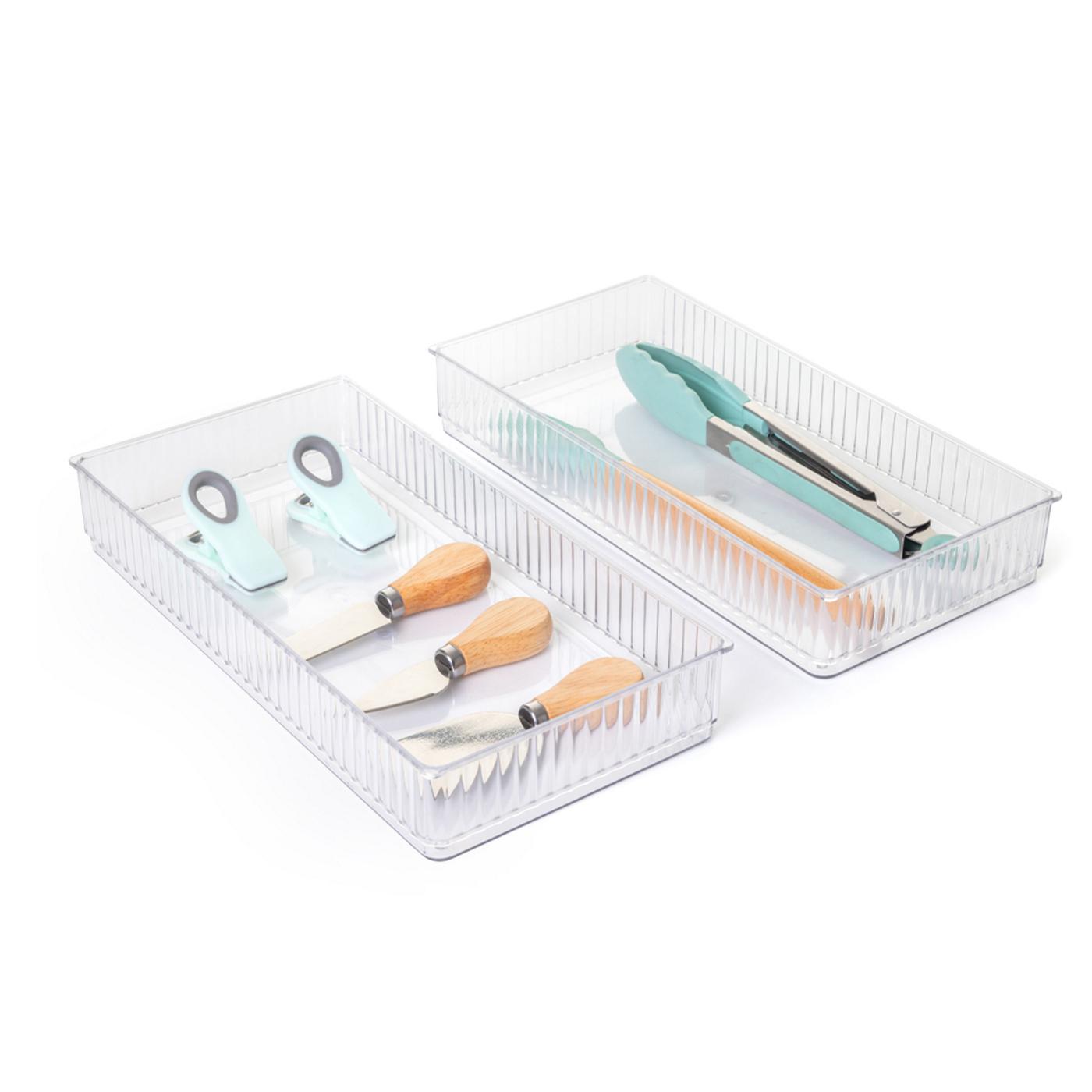 Smart Design 6" x 12" Clear Drawer Organizers; image 2 of 6