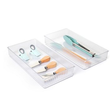 Smart Design 6" x 12" Clear Drawer Organizers, 2 ct