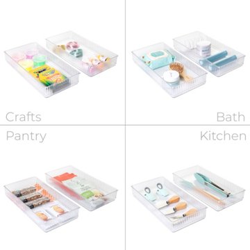 Smart Design 6" x 12" Clear Drawer Organizers, 2 ct