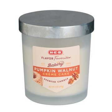H-E-B Flavor Favorites Bakery Pumpkin Walnut Creme Cake Jar Candle