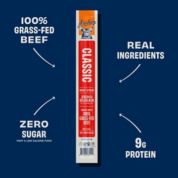 Archer Full Size Zero Sugar 9g Protein Grass-Fed Beef Sticks - Classic, 8 ct