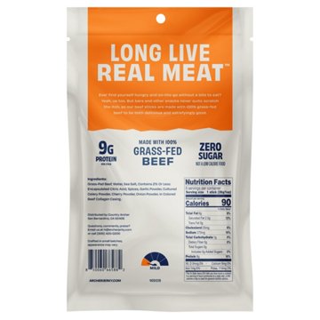 Archer Full Size Zero Sugar 9g Protein Grass-Fed Beef Sticks - Classic, 8 ct