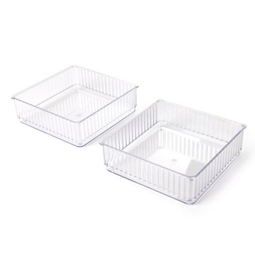 Smart Design 6" x 6" Clear Drawer Organizers, 2 ct