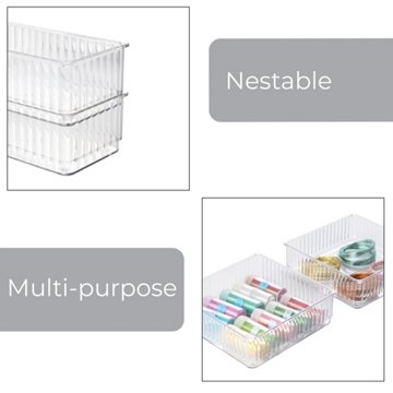 Smart Design 6" x 6" Clear Drawer Organizers, 2 ct