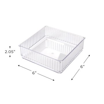 Smart Design 6" x 6" Clear Drawer Organizers, 2 ct