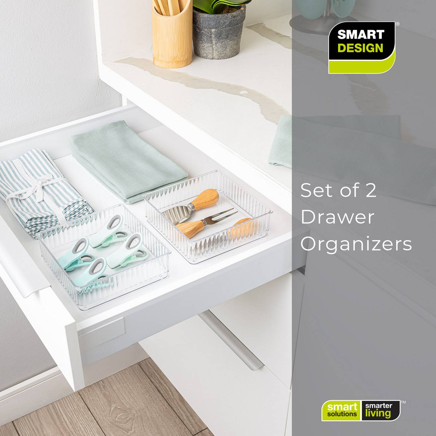 Smart Design 6" x 6" Clear Drawer Organizers; image 4 of 7
