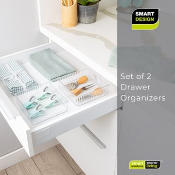 Smart Design 6" x 6" Clear Drawer Organizers, 2 ct