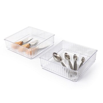 Smart Design 6" x 6" Clear Drawer Organizers, 2 ct
